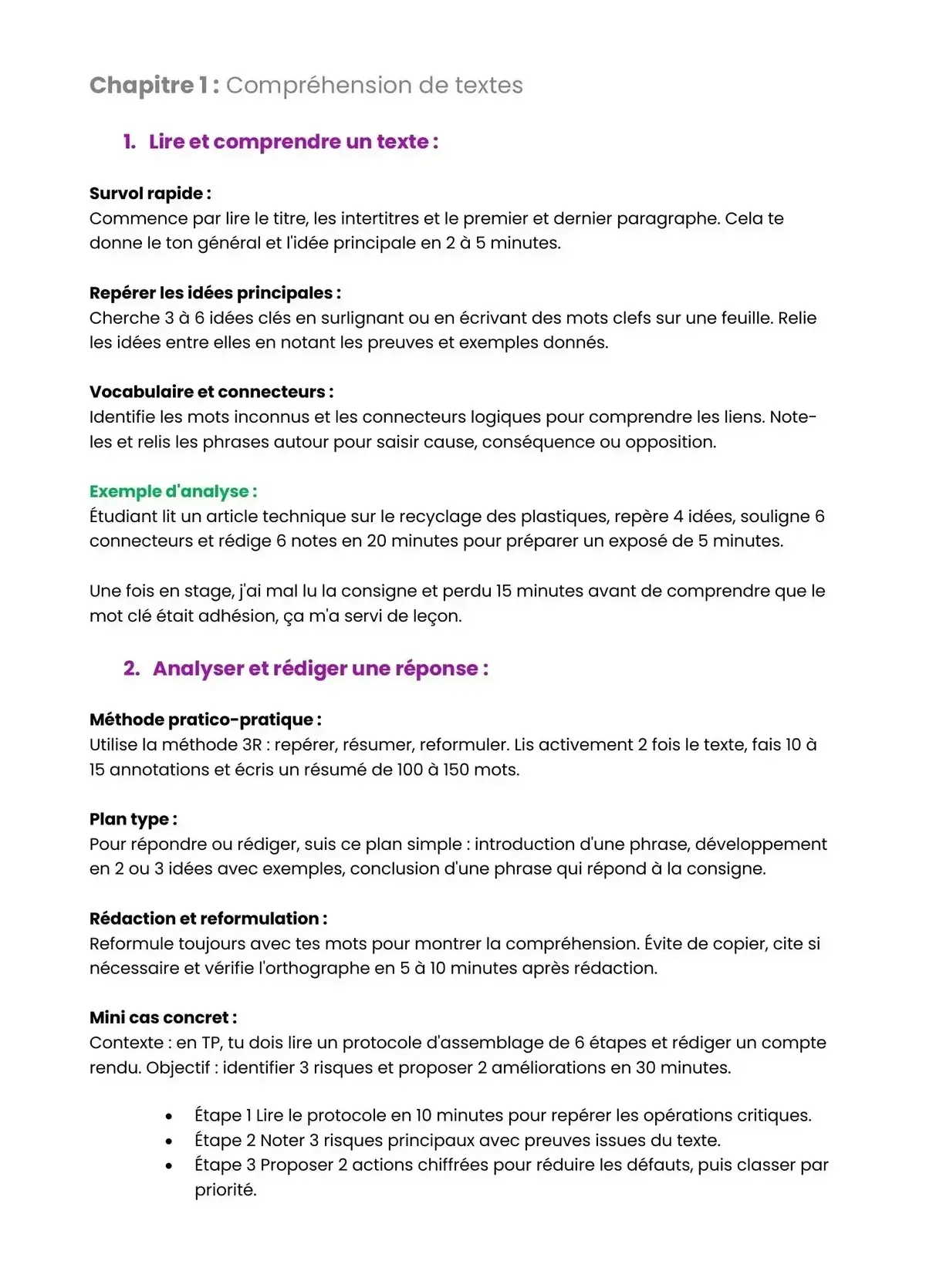 Example Fiche de Révision Bac Pro PC